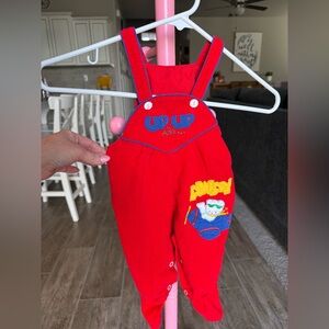 Vintage 90s Baby Airplane Overalls 6-9M